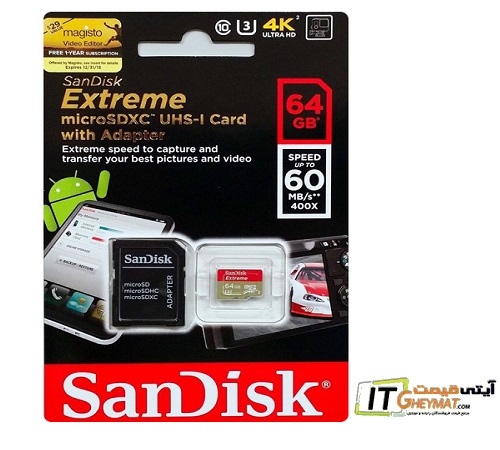 SanDisk Extreme microSDXC 64GB UHS-I U3 Class 10 4