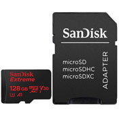 Sandisk Extreme V30 UHS I U3 Class A1 100MBps 667X 128GB microSDXC With Adapter