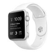 Apple Watch 42mm Sport Silver Case White Band 