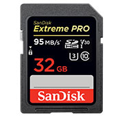 SanDisk Extreme Pro V30 Class 10 UHS I U3 95MBps 633X 32GB SDHC