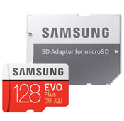 Samsung Evo Plus UHS I U3 Class 10 100MBps 128GB microSDXC With Adapter