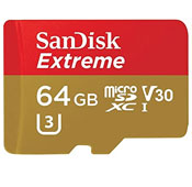 SanDisk Extreme V30 64GB MicroSD Memory Card