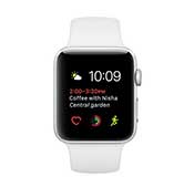Apple Watch Sport Silver Case-White 38mm Band