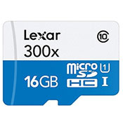 Lexar High-Performance 16GB UHS-I U1 Class 10 45MBps 300X microSDHC Card