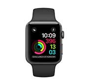 Apple Watch 42mm Space Gray Silicon Case with Black Sport Band
