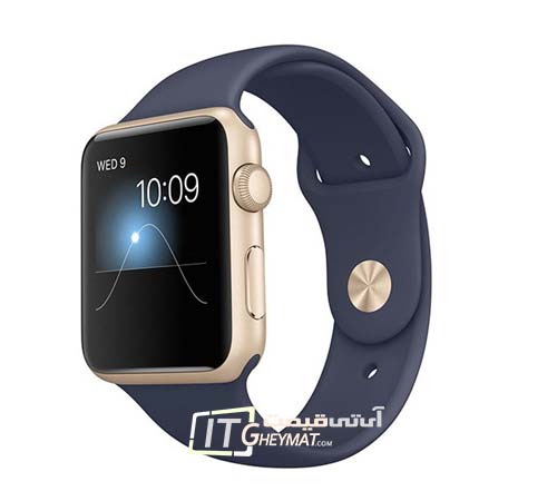 Apple Watch 38mm Gold Aluminum Case with Midnight Blue Sport Band Lavender Sport Band