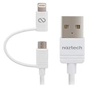 Naztech Hybrid 2 in 1 MFi USB To Lightning and microUSB Cable 1.8m