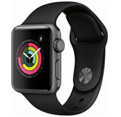 Apple Watch 3 GPS 42mm Space Gray Aluminum Case with Black Sport Band
