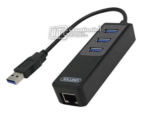 هاب یو اس بی یونی تک USB3 LAN 3Port Y-3045C
