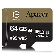 Apacer C10 U3 64GB MicroSDHC Memory Card