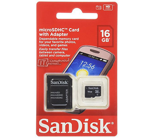 کارت حافظه میکرو اس دی سن دیسک کلاس 10 ظرفیت 16GB